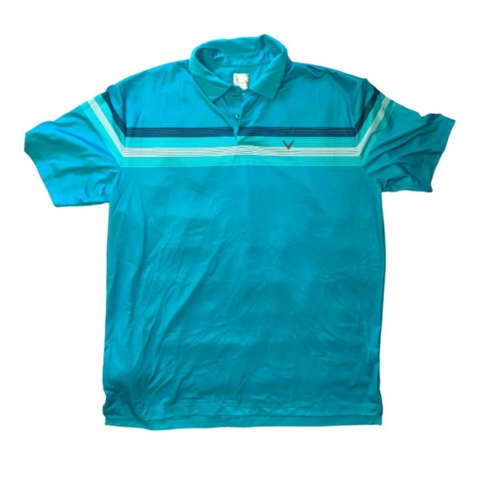 Callaway Opti Dri Pullover Lightweight Polo Short Sleeve Shirt Blue Size XL